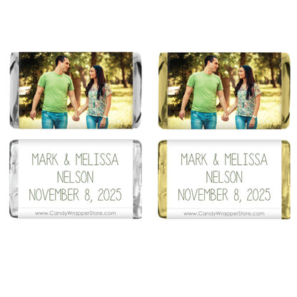 MINIWA401 - Miniature Photo Wedding Candy Bar Wrappers Miniature Photo Wedding Candy Bar Wrappers Miniature Size Wrapper WA401