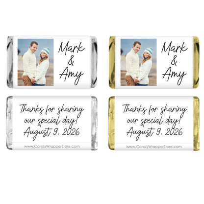 MINIWA402 - Miniature Photo Wedding Candy Bar Wrappers Miniature Photo Wedding Candy Bar Wrappers Miniature Size Wrapper WA402