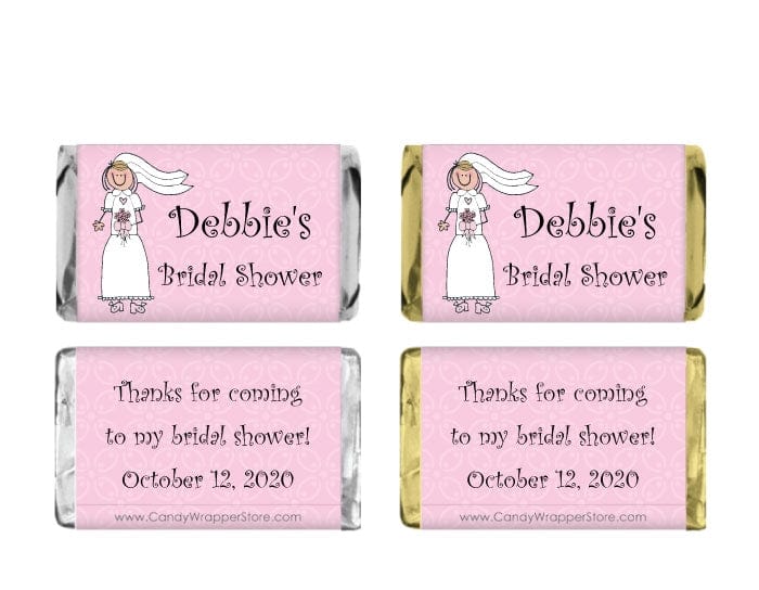 MINIWS203 - Miniature Bride to Be Bridal Shower Candy Wrapper Miniature Bride Bridal Shower Candy Bar Wrappers WS203