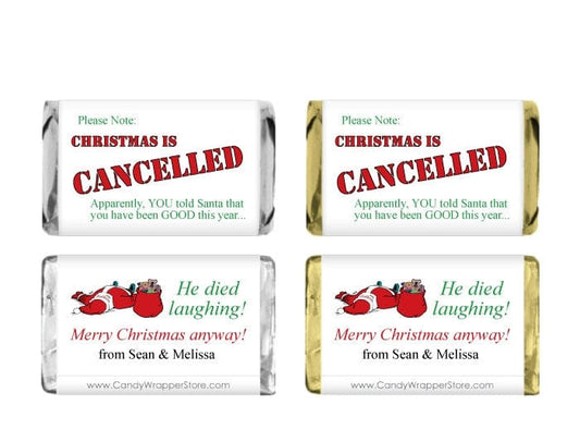 MINIXMAS214 - Christmas is Cancelled Candy Wrappers Christmas is Cancelled Candy Wrappers XMAS214
