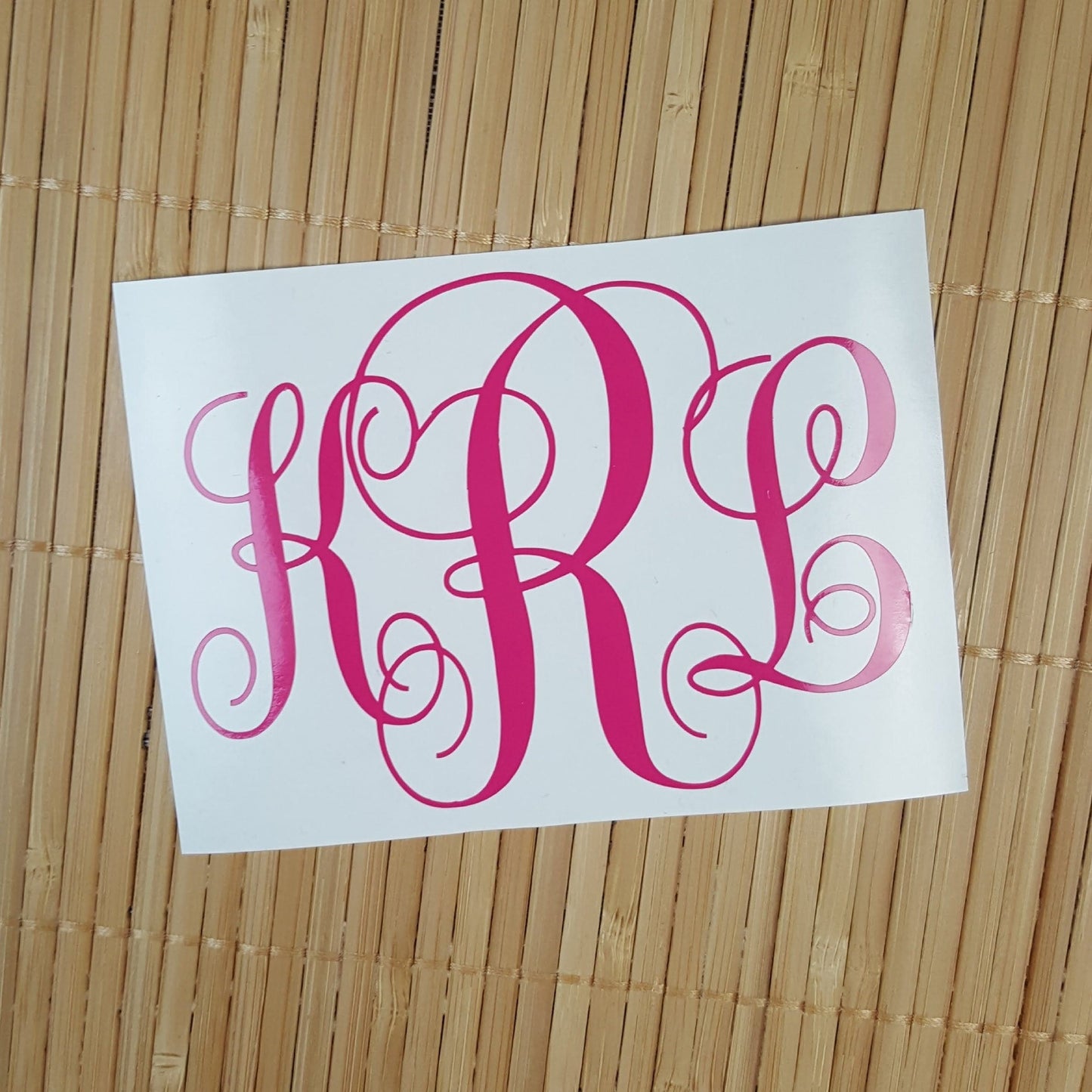 Monogram Decal in Swirl Vine or Circle Block Font Vinyl Sticker Candy Wrapper Store