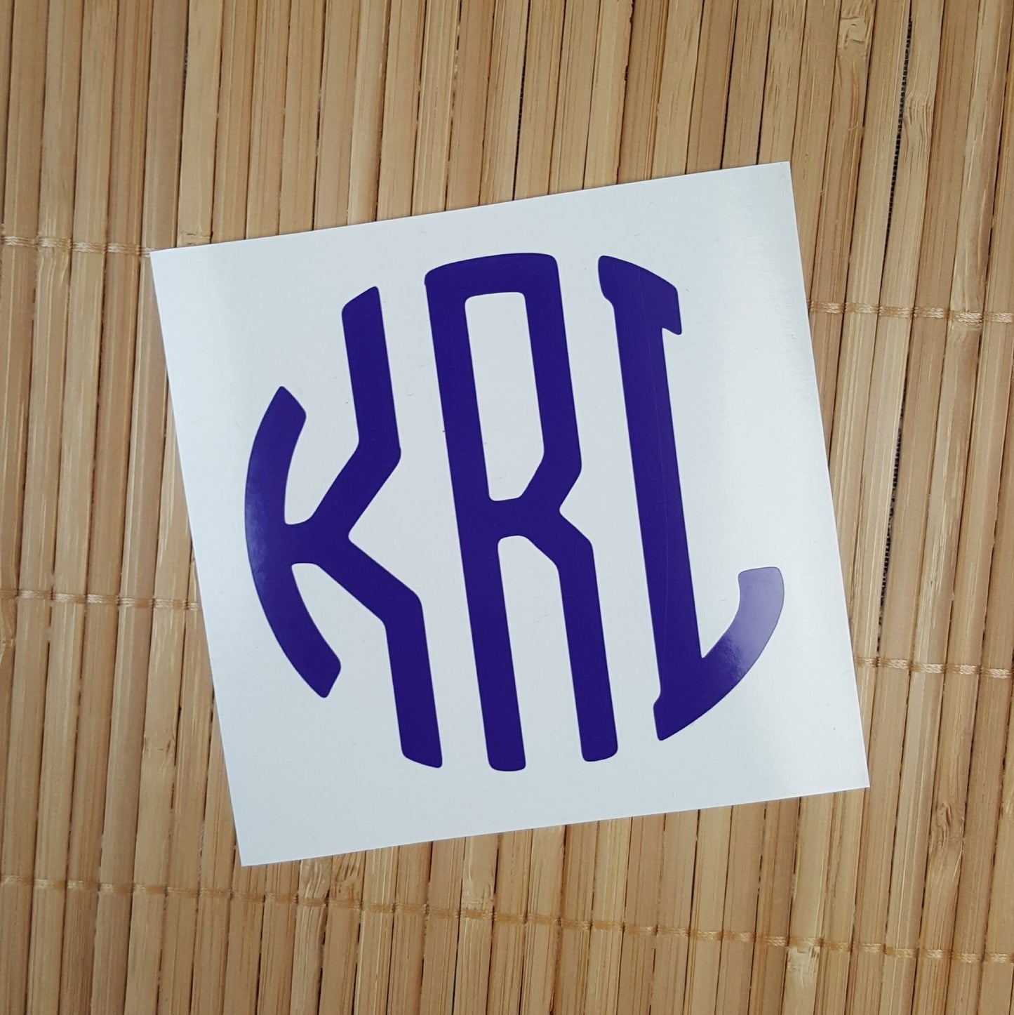 Monogram Decal in Swirl Vine or Circle Block Font Vinyl Sticker Candy Wrapper Store