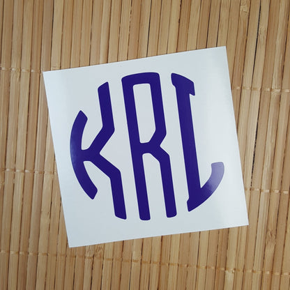 Monogram Decal in Swirl Vine or Circle Block Font Vinyl Sticker Candy Wrapper Store