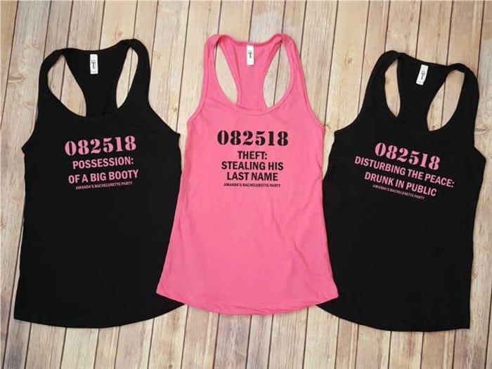 Mugshot bachelorette party store shirts