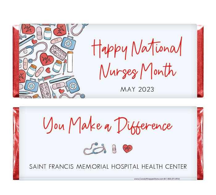 National Nurses Month Candy Bar Wrappers - NURSE207 Happy Nurses Week Candy Bar Wrappers NURSE207