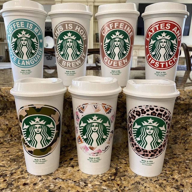 Personalized 16 oz Starbucks Reusable Cup with Custom Vinyl Decal or D –  Candy Wrapper Store