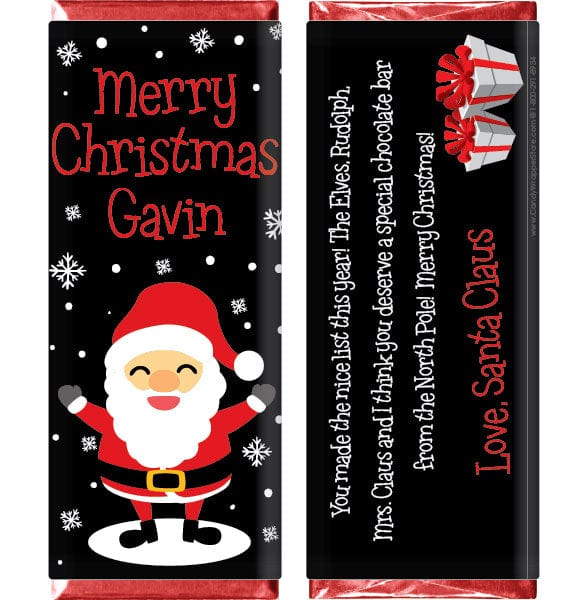 Personalized Christmas Santa Candy Bar with Your Childs Name Santa Bar