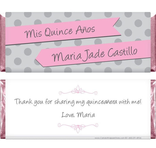 QUIN204 - Quinceanera Banner Candy Bar Wrappers Quinceanera Banner Candy Bar Wrappers Candy Wrapper Store