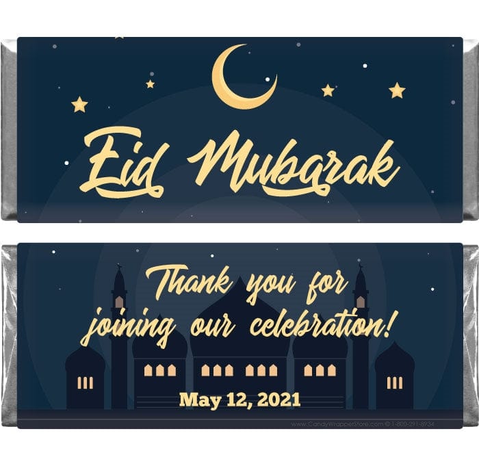 Eid Mubarak Crescent Moon Regular Size Wrappers Candy Wrapper Store