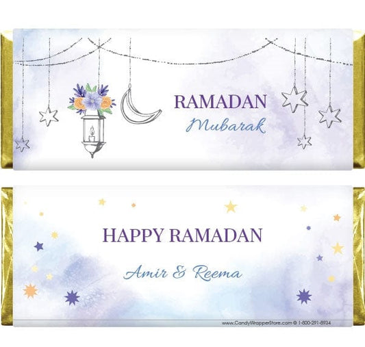 RAM201 - Ramadan Mubarak Watercolor Regular Size Wrappers Ramadan Mubarak Watercolor Regular Size Wrappers Candy Wrapper Store