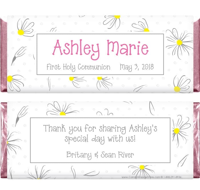 REL201- Petite Daisy Religious Candy Wrapper Petite Daisy Religious Candy Wrapper 1.55 oz Hersheys Candy Bar Wrappers Birth Announcement Candy Wrapper Store