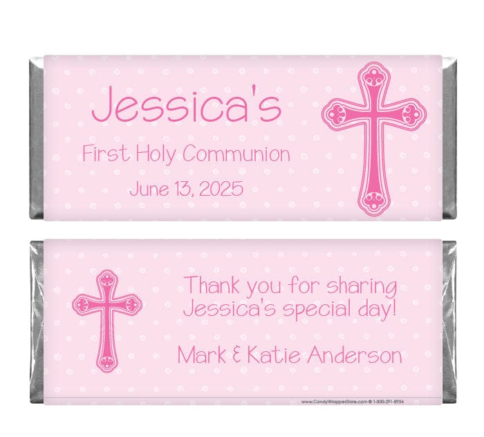 REL222PINK - Religious Pink Cross Candy Bar Wrapper Religious Pink Cross Candy Bar Wrapper REL222