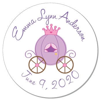 SBAG243 - Princess Carriage Baby Girl Sticker Princess Carriage Baby Girl Sticker Birth Announcement BAG243
