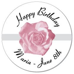 SBD277 - Pink Rose Birthday Stickers Pink Rose Birthday Stickers BD277