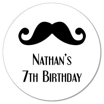 SBD38 - Mustache Birthday Stickers Mustache Birthday Stickers Party Favors Candy Wrapper Store