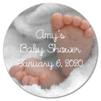 SBS15 - Baby Feet Baby Shower Sticker Baby Feet Baby Shower Stickers Birth Announcement Candy Wrapper Store