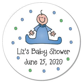 SBS19 - Blue Splits Baby Shower Sticker Blue Baby Shower Stickers Birth Announcement Candy Wrapper Store
