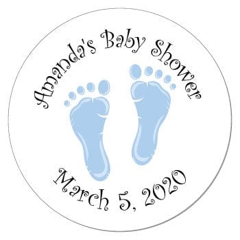 SBS211B - Baby Shower Blue Baby Feet Sticker Baby Shower Blue Baby Feet Sticker Birth Announcement BS211