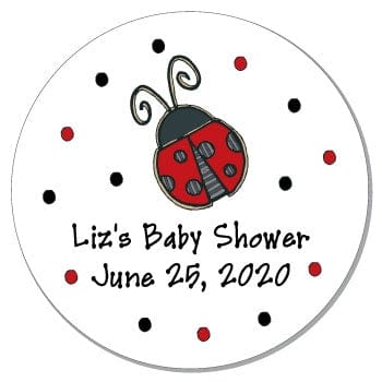 SBS22 - Ladybug Baby Shower Stickers Ladybug Stickers for baby shower or birth announcement Birth Announcement Candy Wrapper Store