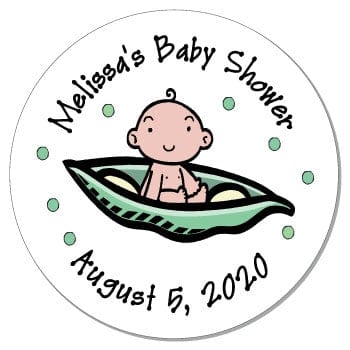 SBS226 - Pea in a Pod Boy Baby Shower Sticker Pea in a Pod Baby Shower Stickers Birth Announcement BS226