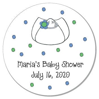 SBS23 - Blue Diaper Baby Shower Stickers Blue Diaper Baby Shower Stickers Birth Announcement Candy Wrapper Store