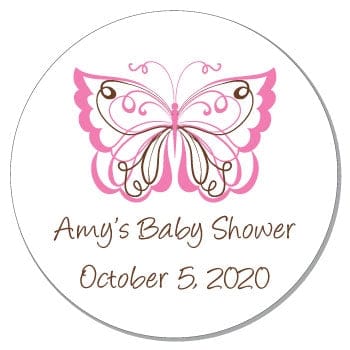 SBS5 - Butterfly Baby Shower Sticker Butterfly Baby Shower Stickers Birth Announcement Candy Wrapper Store