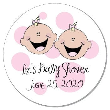 SBS6 - Twin Girls Baby Shower Stickers Twin Girls Baby Shower Stickers Birth Announcement Candy Wrapper Store