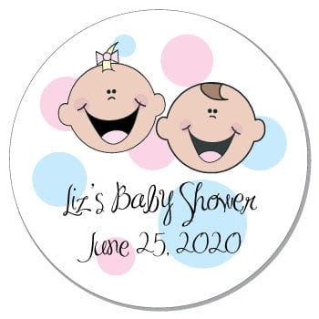 SBS6 - Twins Baby Shower Stickers Twins Baby Shower Stickers Birth Announcement Candy Wrapper Store