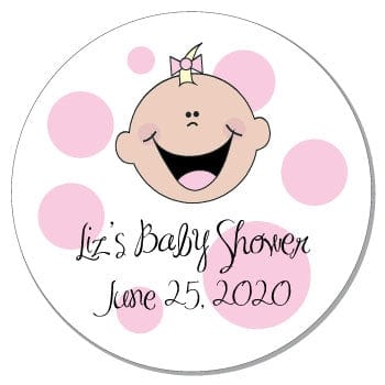 SBS8 - Sweet Baby Girl Face Baby Shower Sticker Sweet Baby Girl Face Baby Shower Sticker Birth Announcement Candy Wrapper Store