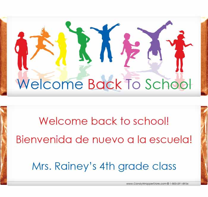 SCHOOL204 - Rainbow of Kids Back to School Candy Bar Wrapper Rainbow of Kids Back to School Candy Bar Wrapper Candy Wrapper Store