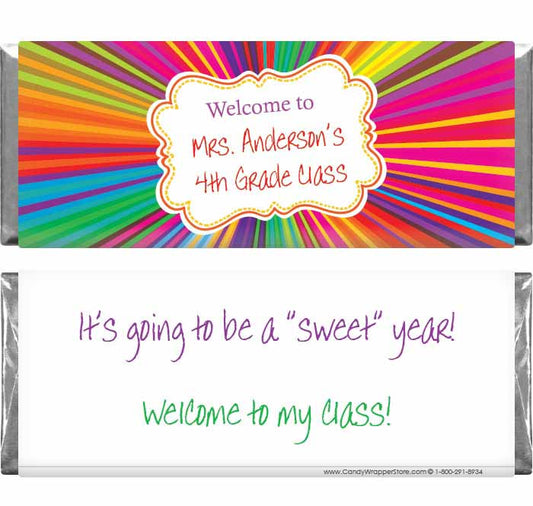 SCHOOL208 - Back to School Burst Candy Bar Wrapper Back to School Burst Candy Bar Wrapper Candy Wrapper Store