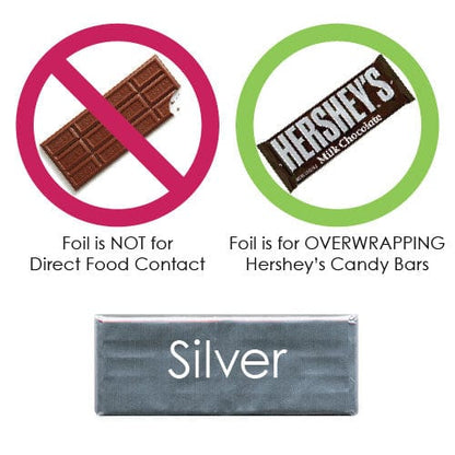 Silver Paper Backed Foil Wrappers for Overwrapping Chocolate Bars - Candy Wrapper Store Candy & Chocolate