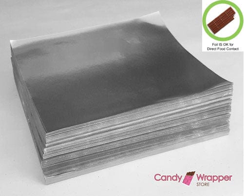 Silver Foil - Food Grade Wax Backed - 1000 sheets Bright Silver Food Grade Foil Wrappers for Candy Bars - Candy Wrapper Store Candy & Chocolate foil1000