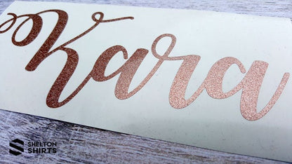 Sparkly Glitter Name Cutout Vinyl Sticker Decal - Script Name Decal - Custom Any Word Vinyl Sticker - Large Name Sticker Candy Wrapper Store