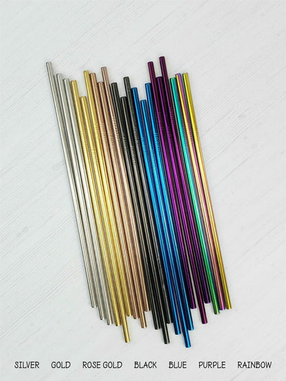 Stainless Steel Straw for Tall Skinny Tumbler - 9.5 inch reusable straw Candy Wrapper Store