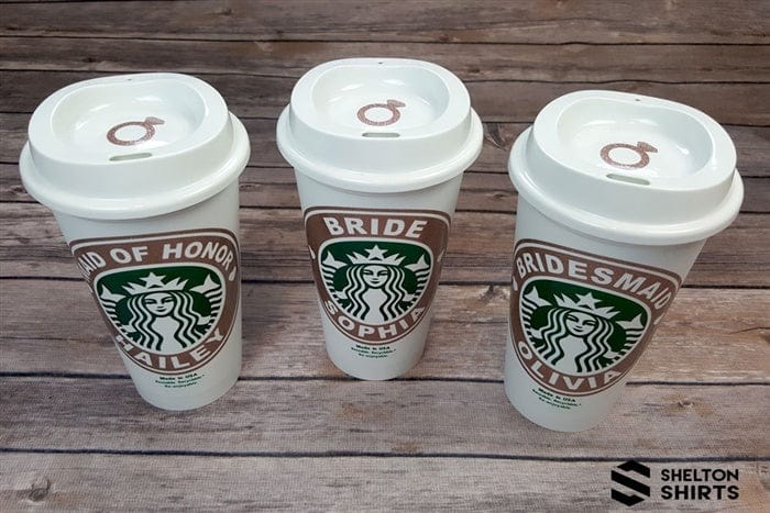 Personalized 2-color Printed Starbucks Custom Waterproof Sticker
