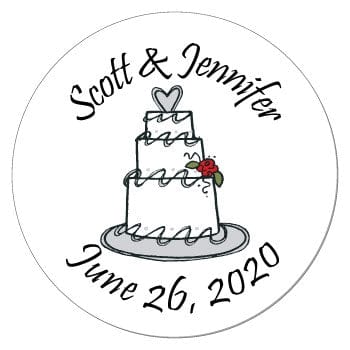 SWA227 - Simple Wedding Cake Stickers Simple Wedding Cake Stickers WA227