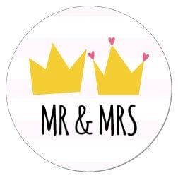SWA367 - Mr and Mrs Crowns Wedding Stickers Mr and Mrs Crowns Wedding Stickers Party Favors WA367