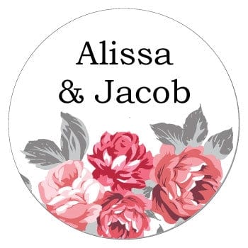 SWA460 - Rose and Stems Floral Wedding Sticker Rose and Stems Floral Wedding Sticker WA460