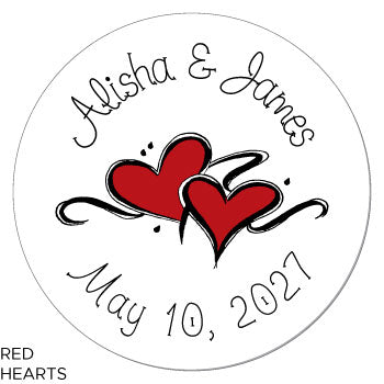 Double Hearts Wedding Stickers Double Hearts Stickers WA1