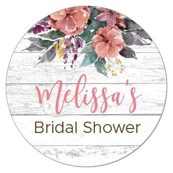 SWS346 - Country Floral Bridal Shower Stickers Country Floral Bridal Shower Stickers Stickers ws346