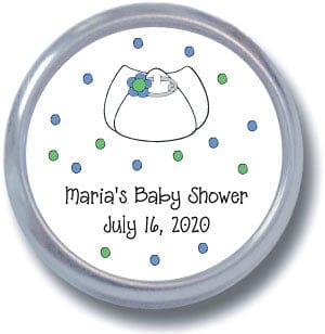 TBS23 - Baby Shower Boy Diaper Tins - Set of 24 Baby Shower Boy Diaper Tins Birth Announcement Candy Wrapper Store