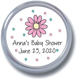 TBS6 - Baby Shower Tins - Set of 24 Daisy Baby Shower Tins Birth Announcement Candy Wrapper Store