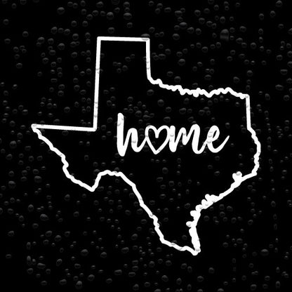 Texas State Outline with Script Home and Heart Vinyl Decal Car Sticker Candy Wrapper Store