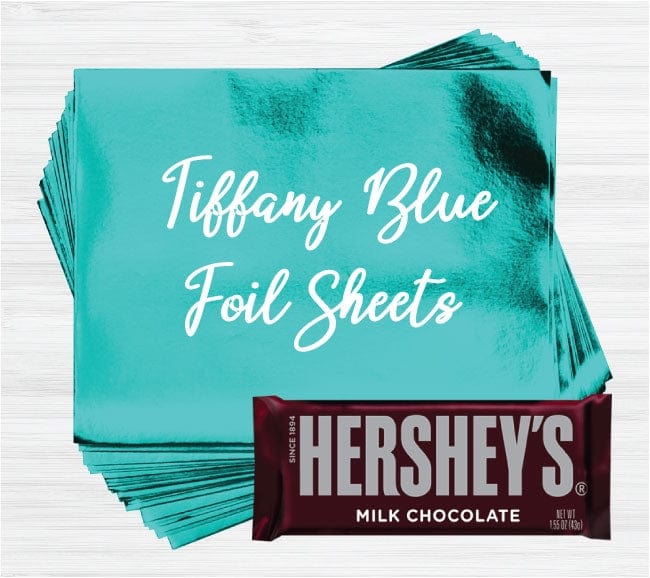 Tiffany Blue Foil - 40 sheets Bright Tiffany Blue Foil Wrappers for Candy Bars Candy & Chocolate foil40