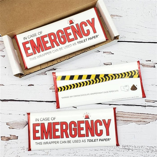 Emergency Toilet Paper Wrapper Funny Candy Bars Set of 3 In Case of Emergency This Wrapper Can Be Used As Toilet Paper Candy Bars with FREE SHIPPING Party Favors Candy Wrapper Store