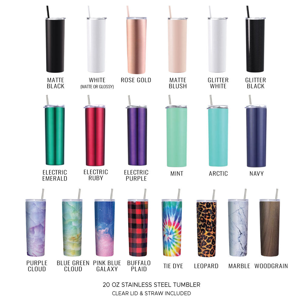 tumbler colors 20oz skinny