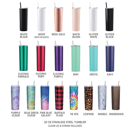 tumbler colors 20oz skinny