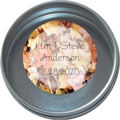 TW13 - Wedding Tins - Set of 24 Fall Leaves Wedding Tins Candy Wrapper Store