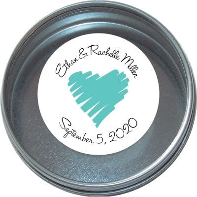 TWA205 - Wedding Scribble Heart Tins Wedding Scribble Heart Tins WA205
